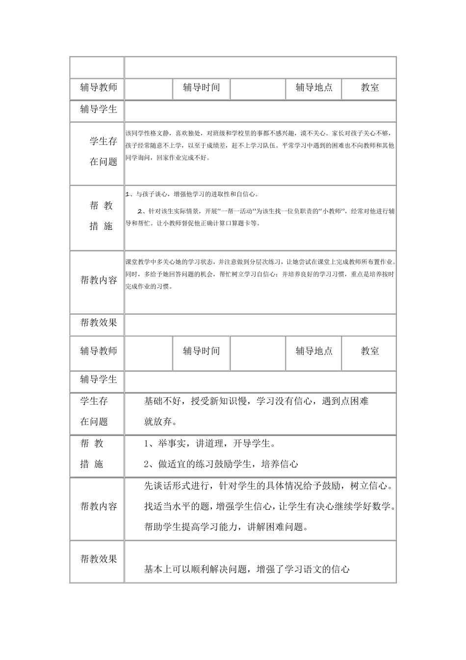 小学学困生辅导记录15篇_第2页