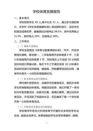 小学学校体育发展报告