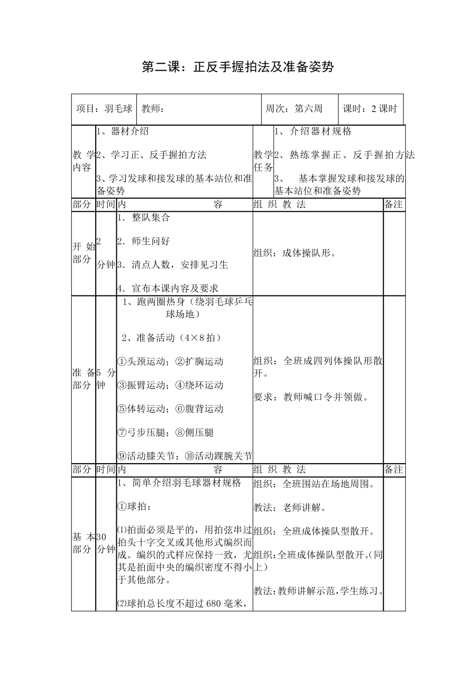 小学学羽毛球教案全_第3页