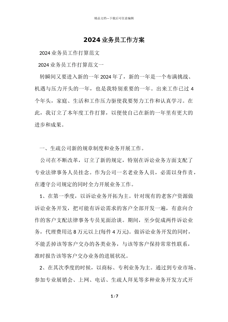 2024业务员工作计划_第1页