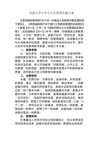 小学小片区管理实施方案