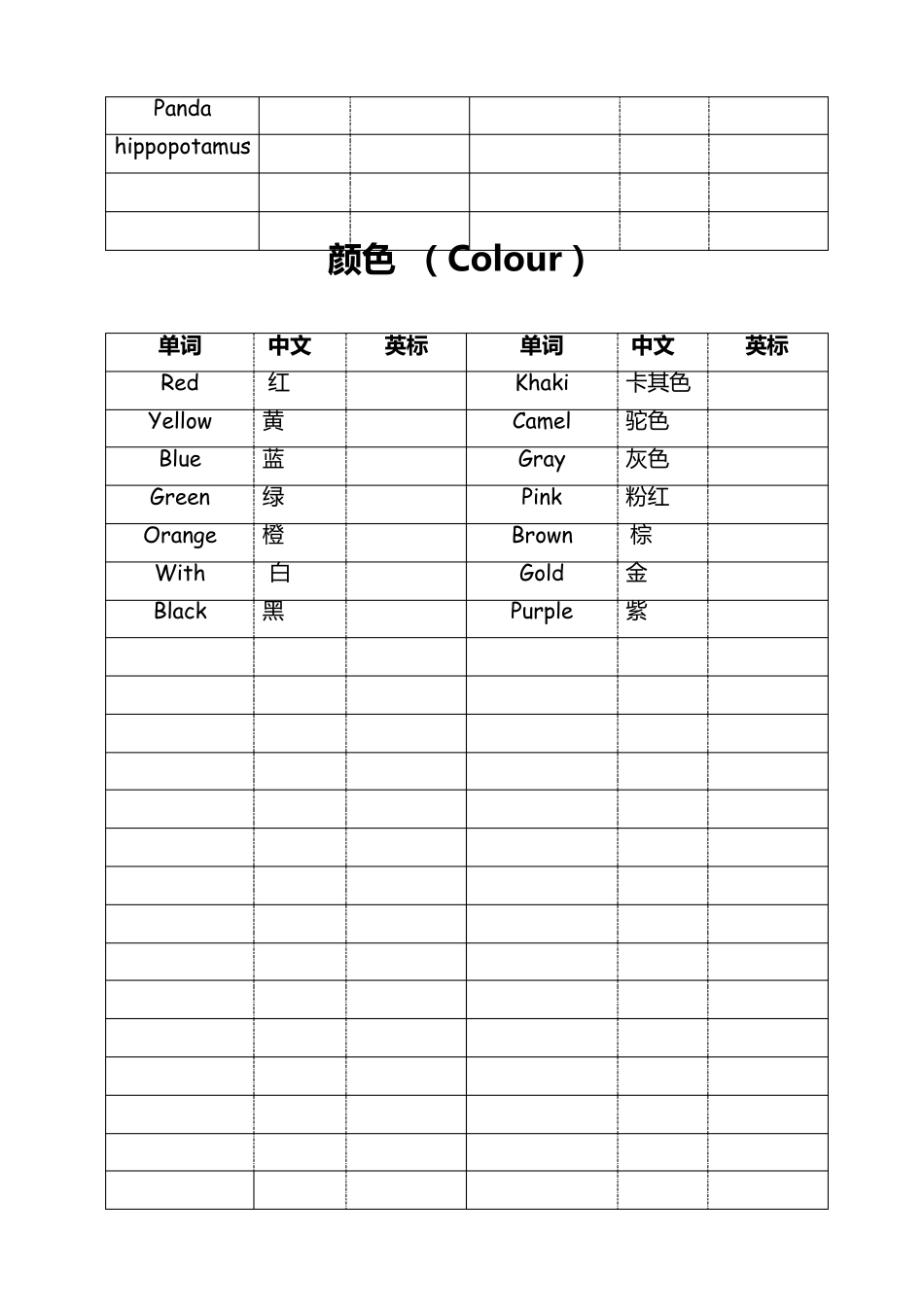 小学常用词汇表_第2页