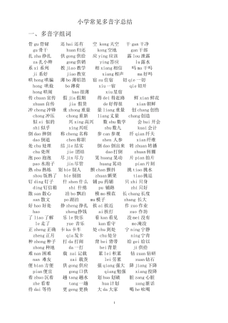 小学常见多音字总结