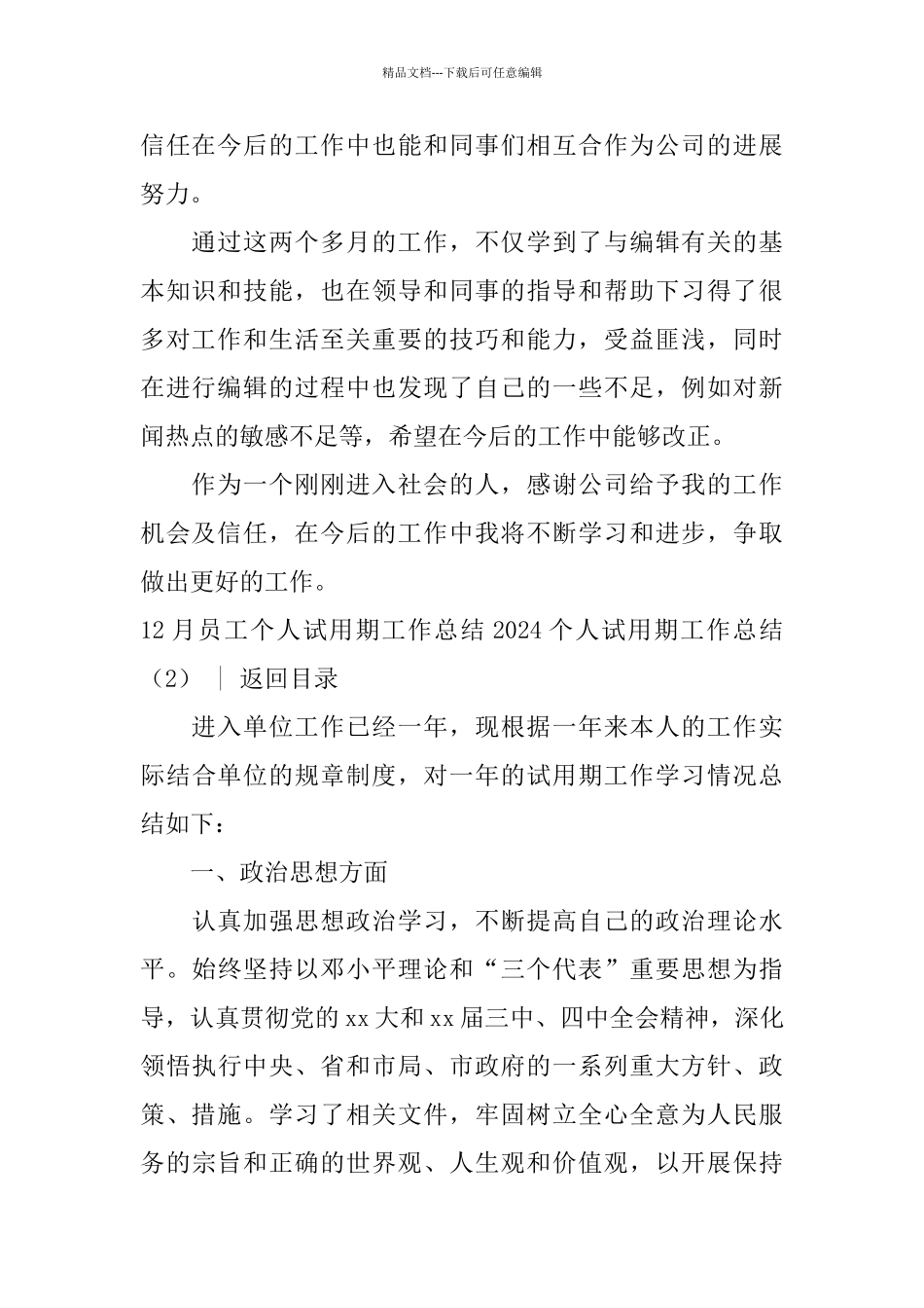 2024个人试用期工作总结4篇_第2页