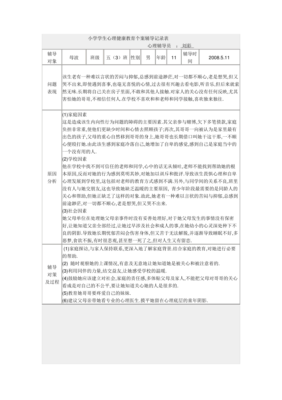 小学心理辅导记录_第2页