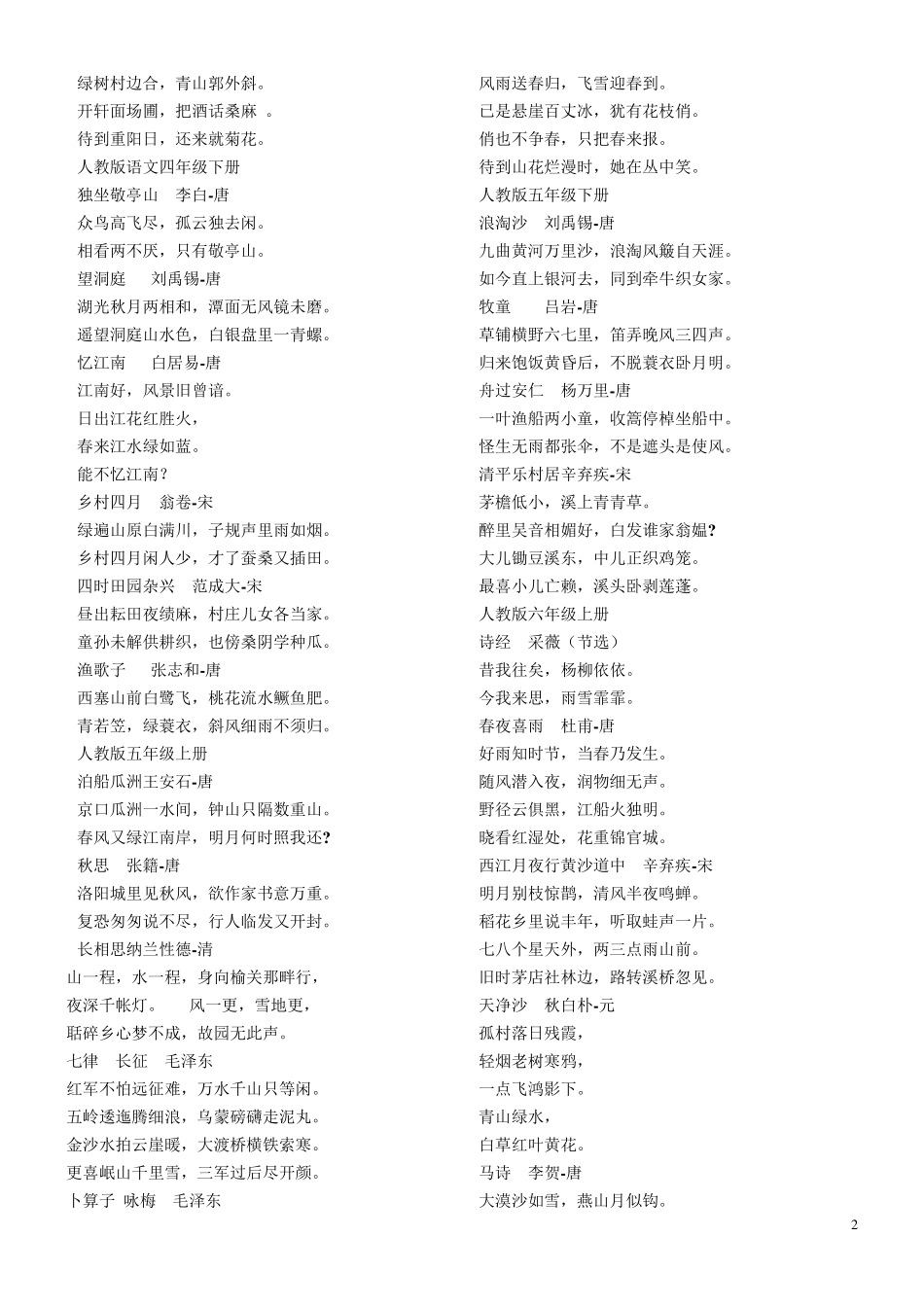 小学所有古诗词_第2页