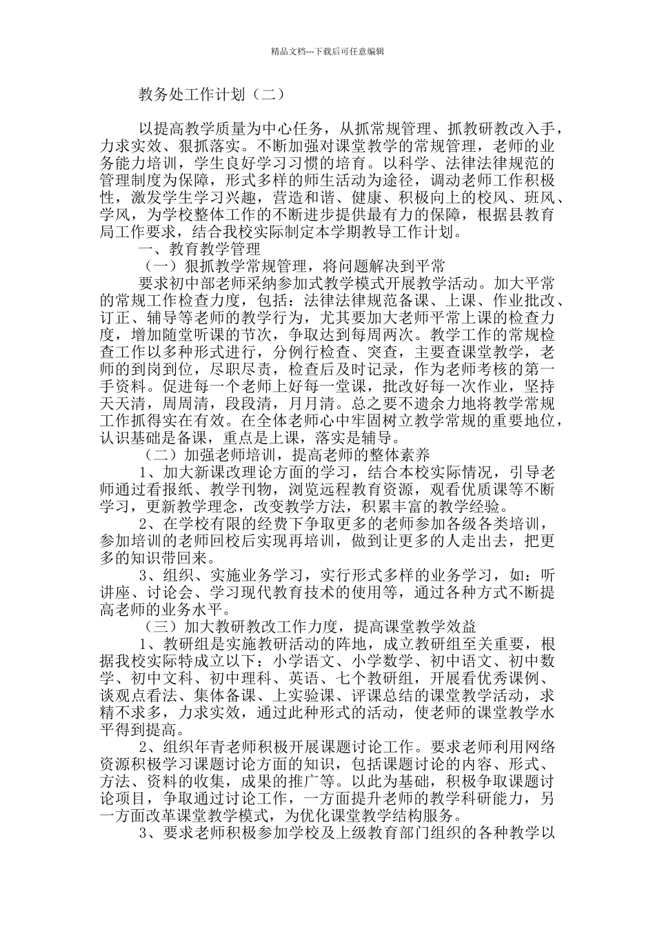 2024中学学校教务处工作计划合集_第3页