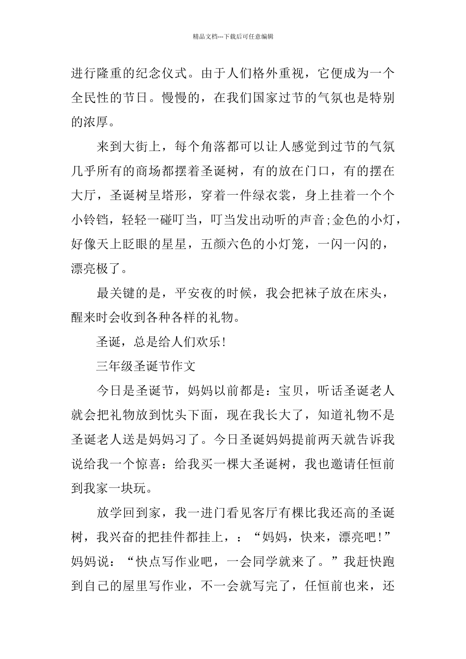 2024中小学圣诞节作文大全优秀10篇_第3页