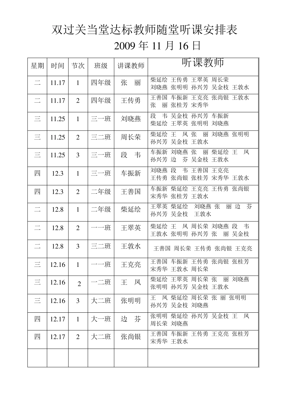 小学教师听课安排表_第3页