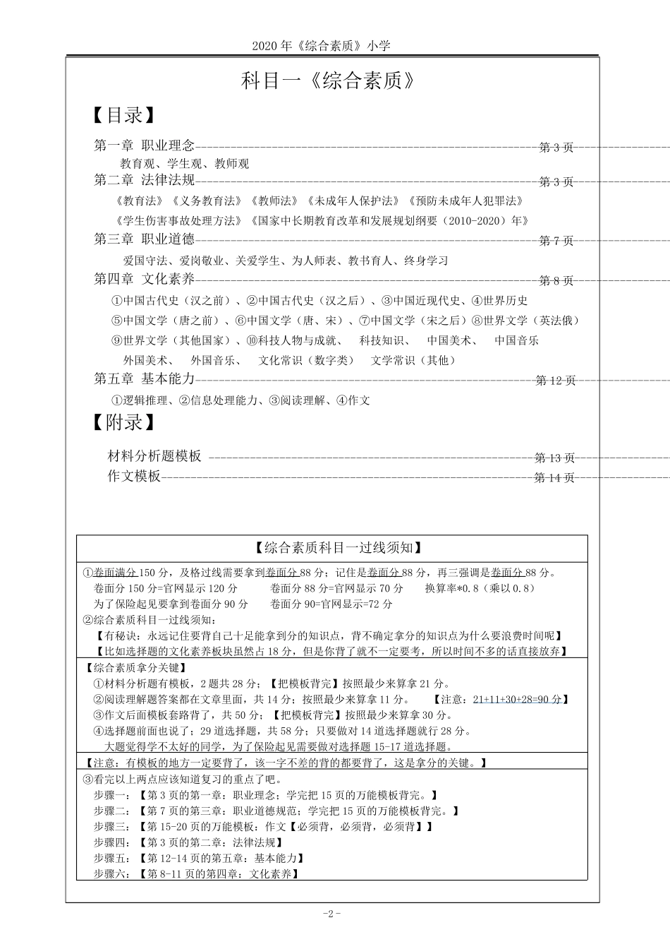 小学教资综合素质重点笔记精要版_第2页