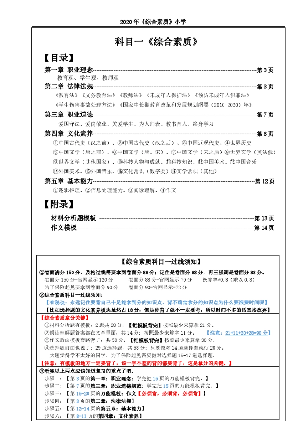 小学教资综合素质重点笔记精要版[免费下载]_第2页