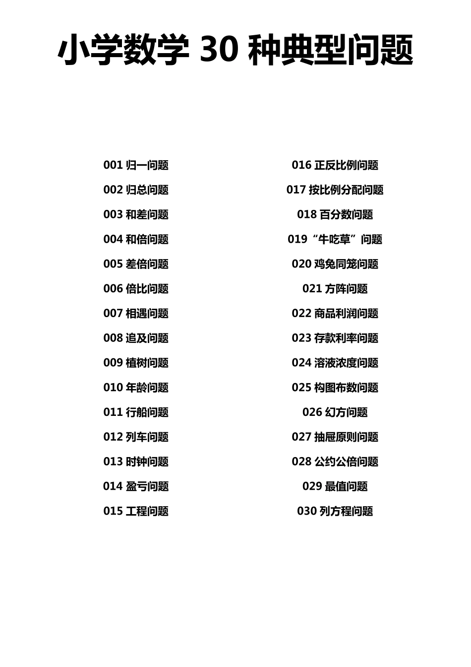 小学数学30种典型题型详解_第1页