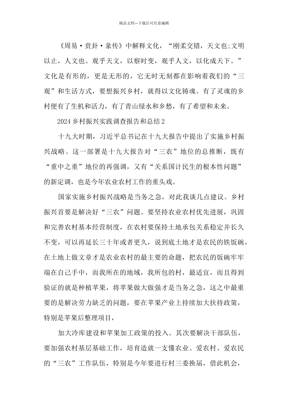 2024乡村振兴实践调查报告和心得_第2页