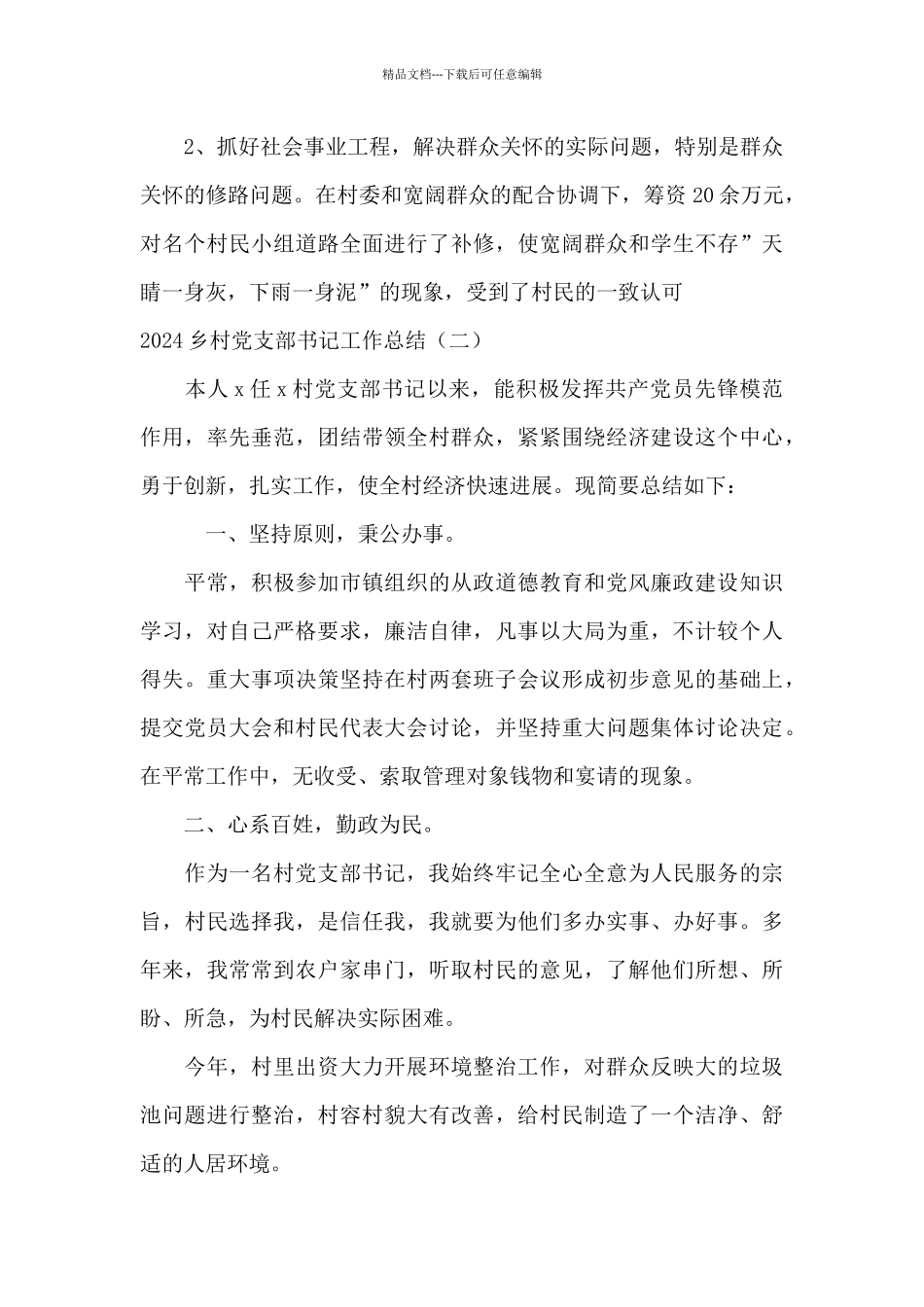 2024乡村党支部书记工作总结_第3页