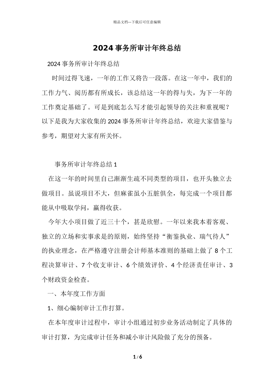 2024事务所审计年终总结_第1页