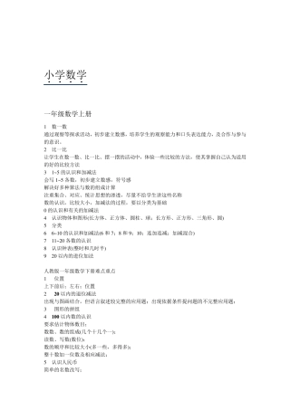小学数学人教版重点难点