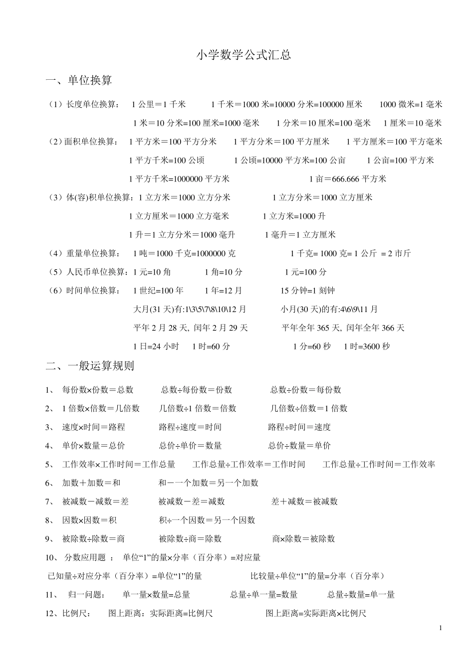 小学数学公式汇总_第1页