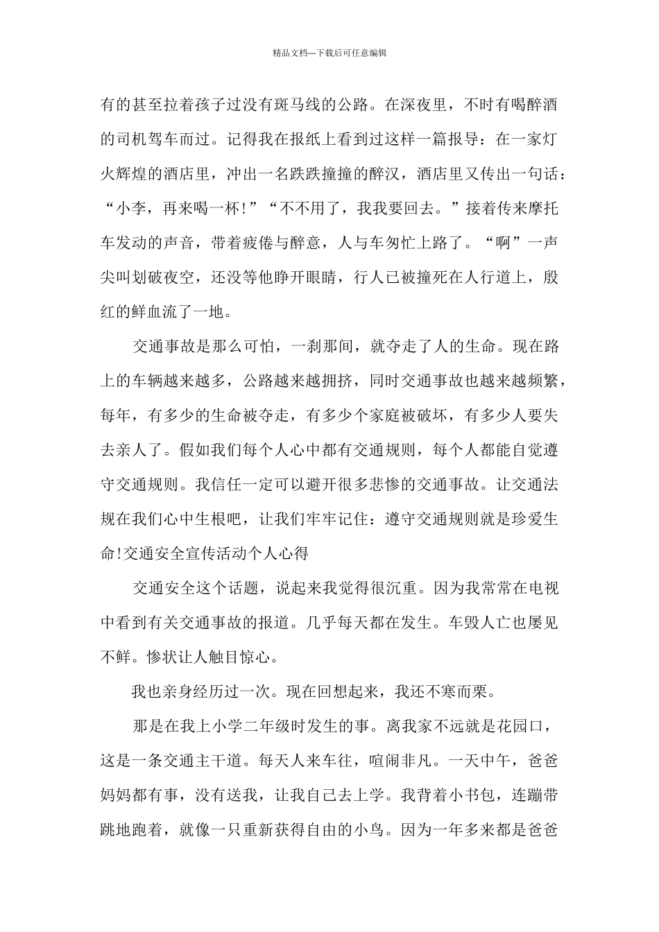 2024交通安全宣传活动个人心得_第2页