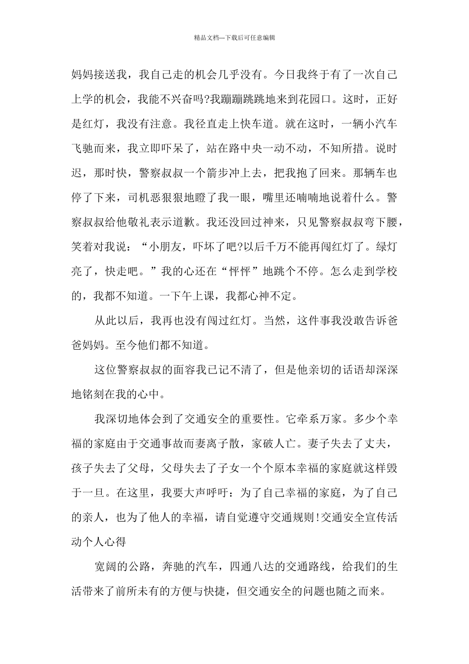 2024交通安全宣传活动个人心得_第3页