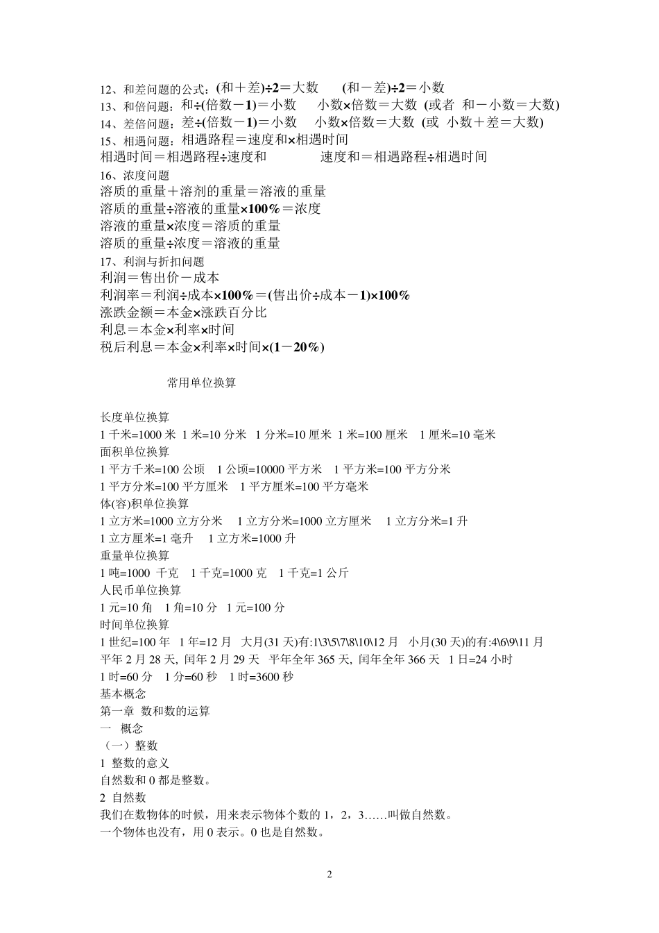 小学数学常用的数量关系式_第2页