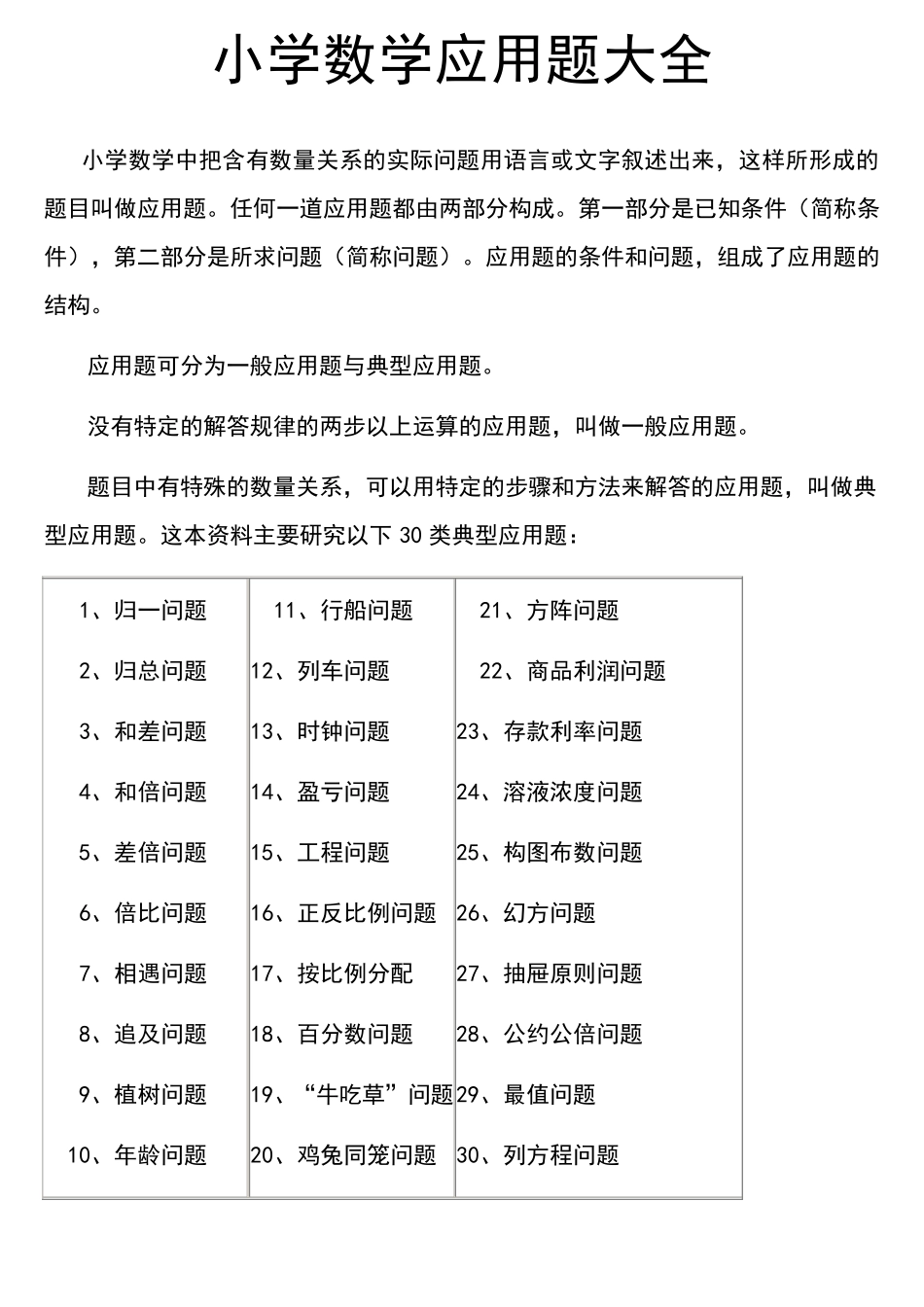 小学数学应用题大全_第1页