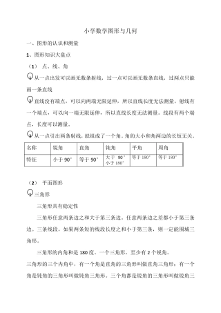 小学数学总复习图形与几何
