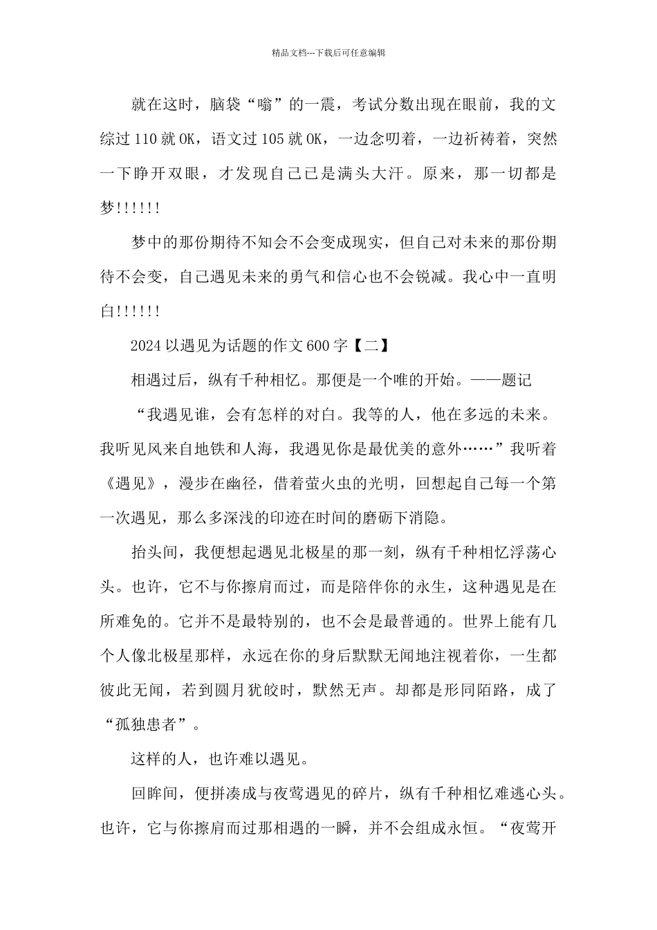 2024以遇见为话题的作文600字_第2页