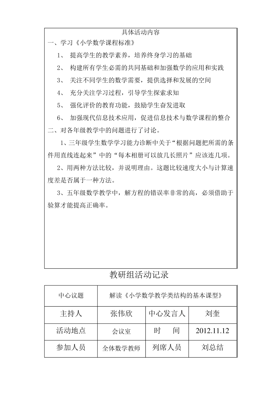 小学数学教研组活动记录(内容)_第3页