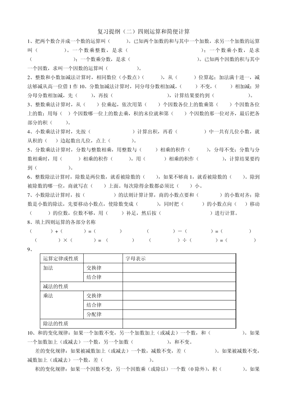 小学数学毕业总复习知识提纲_第3页
