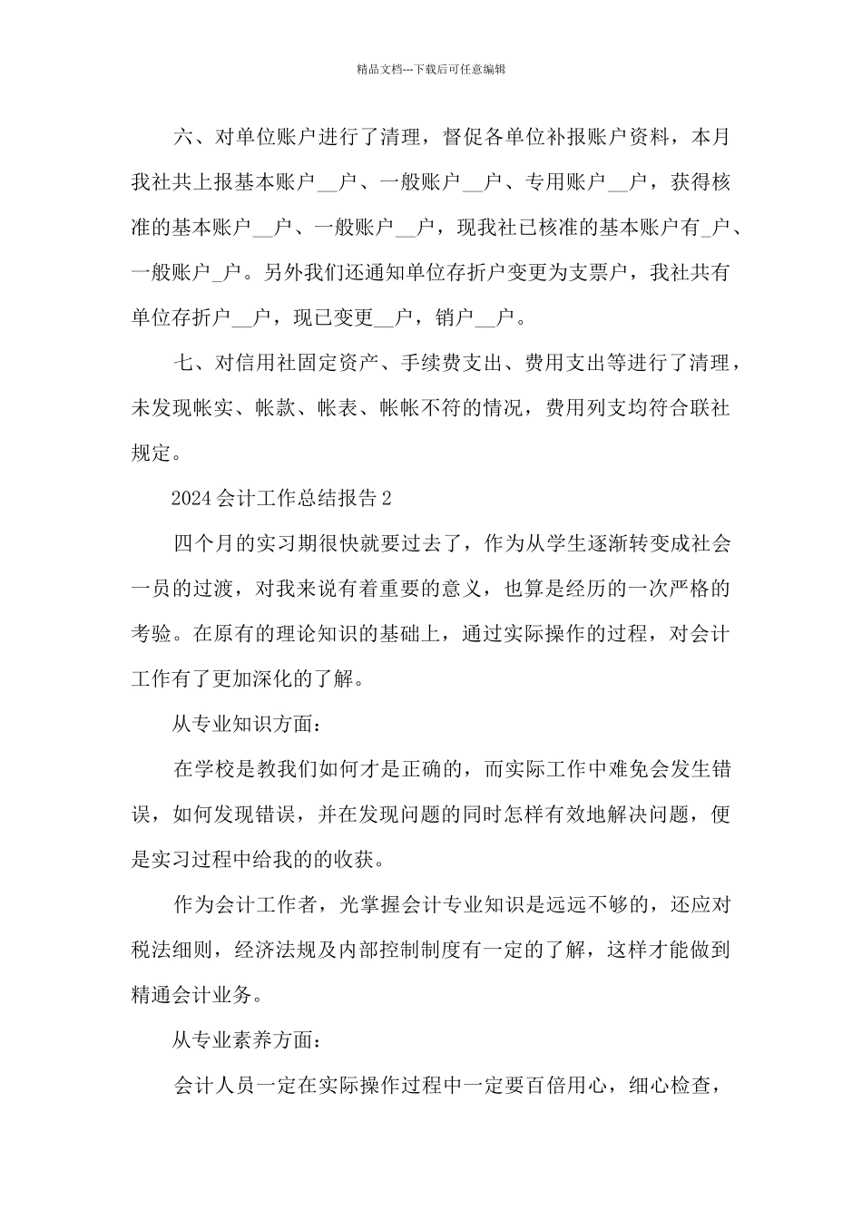 2024会计工作总结报告大全10篇_第2页