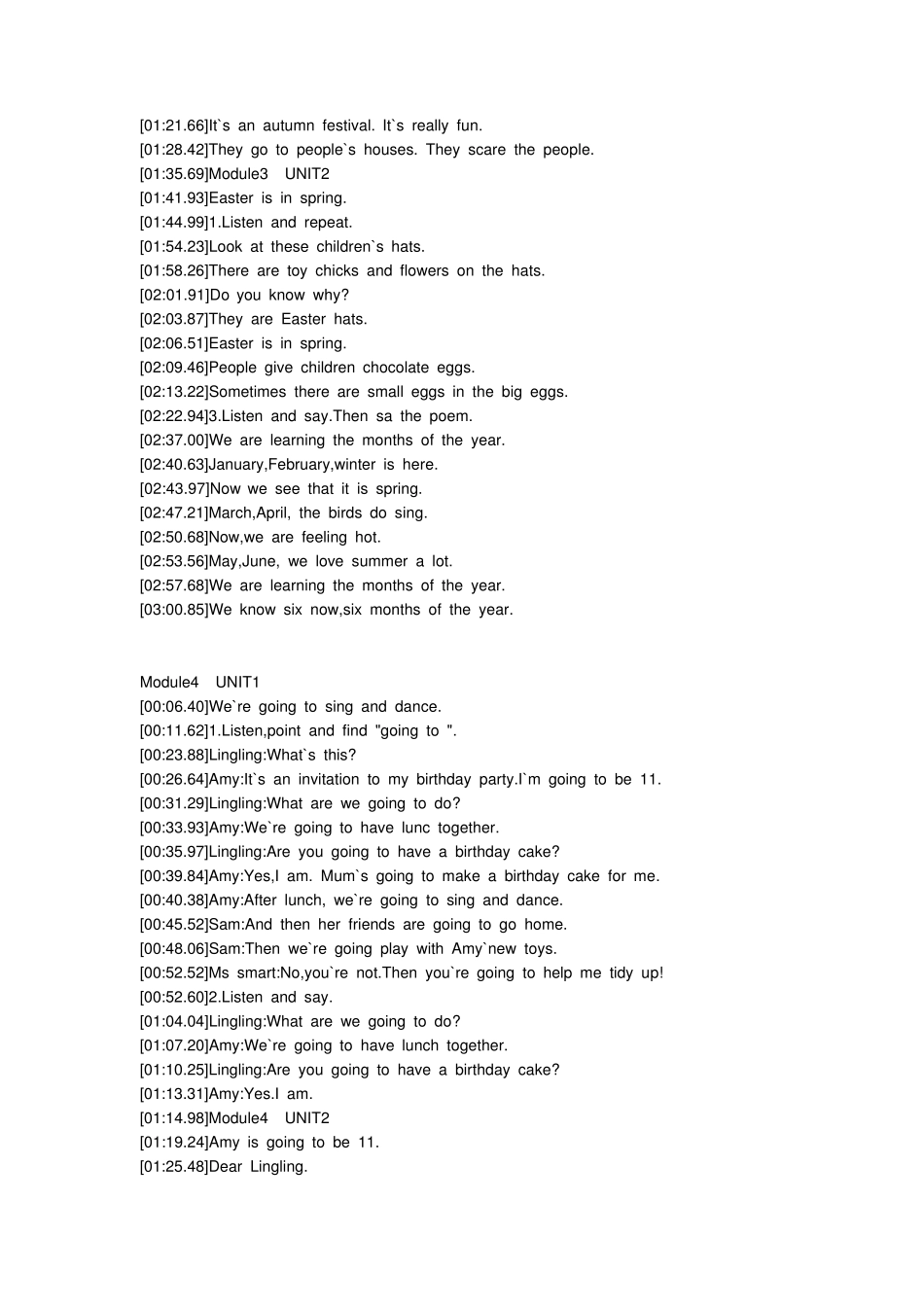 小学新标准英语一年级起点五年级课文_第3页