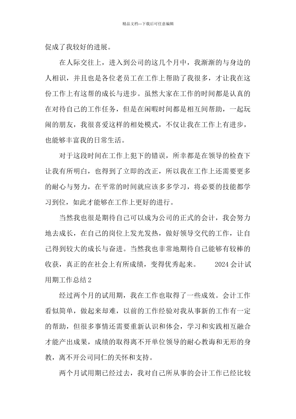 2024会计试用期工作总结三篇_第2页