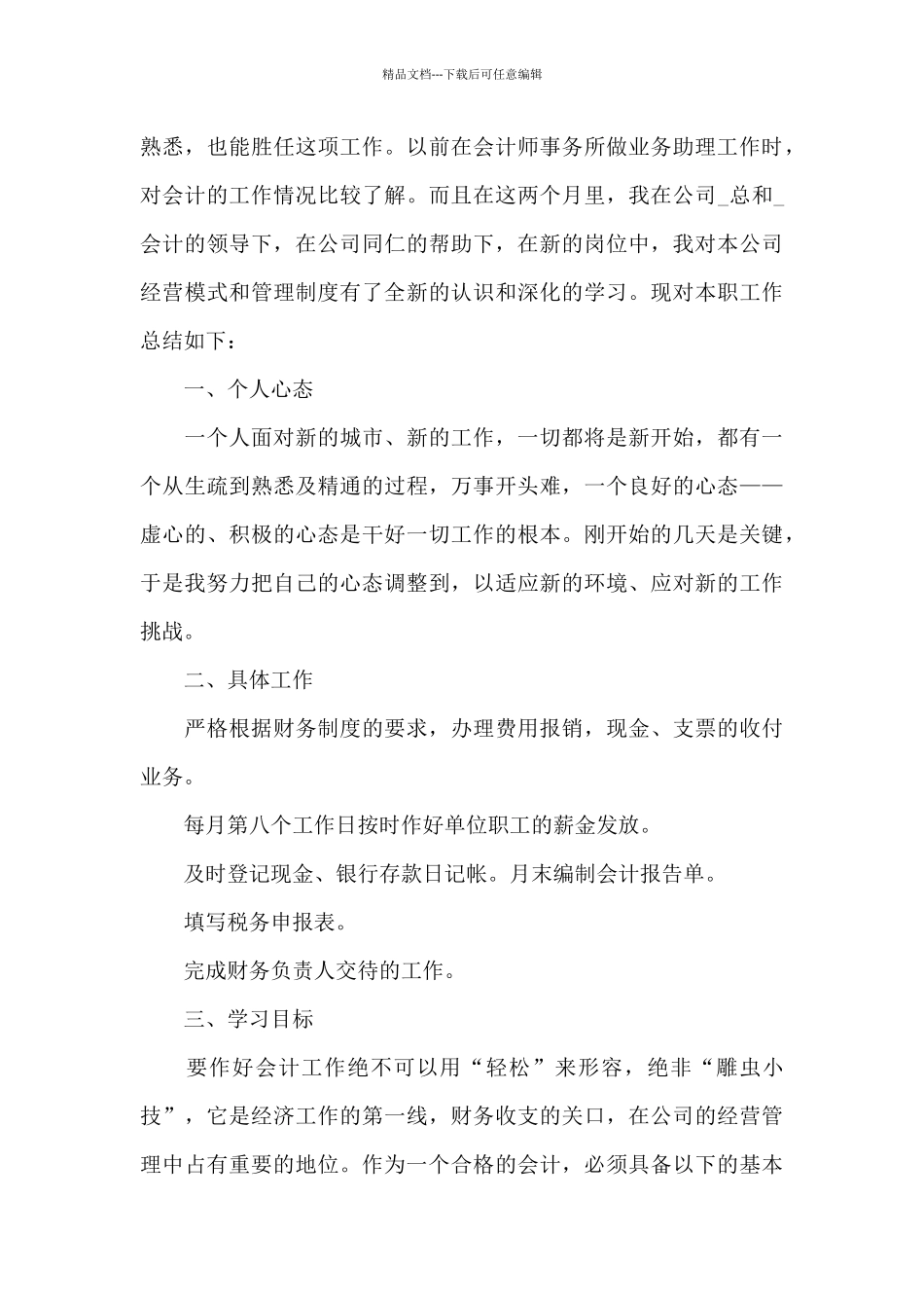 2024会计试用期工作总结三篇_第3页