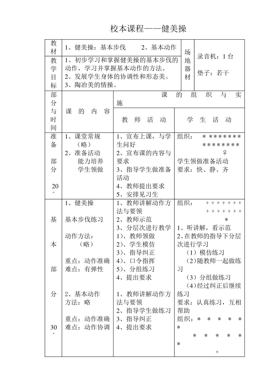 小学校本课程——健美操_第1页