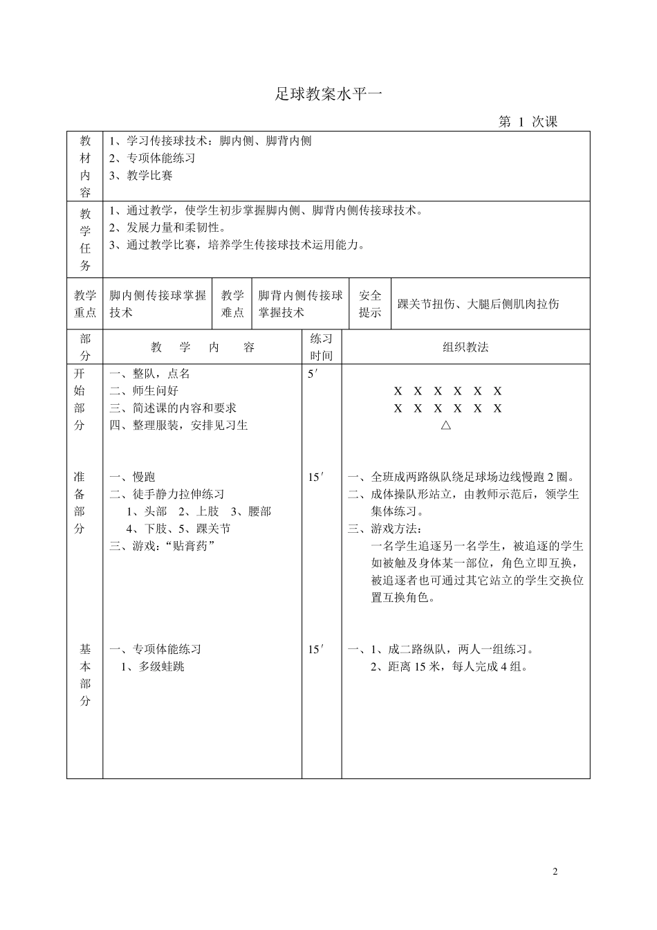 小学水平一足球教案足球游戏教案_第2页
