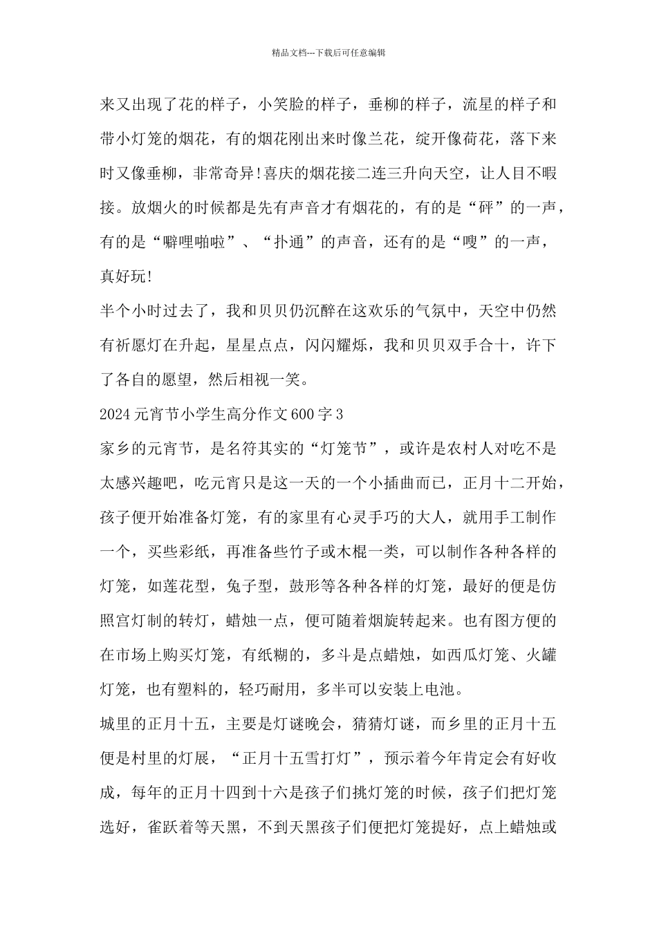 2024元宵节小学生高分作文600字四篇_第3页