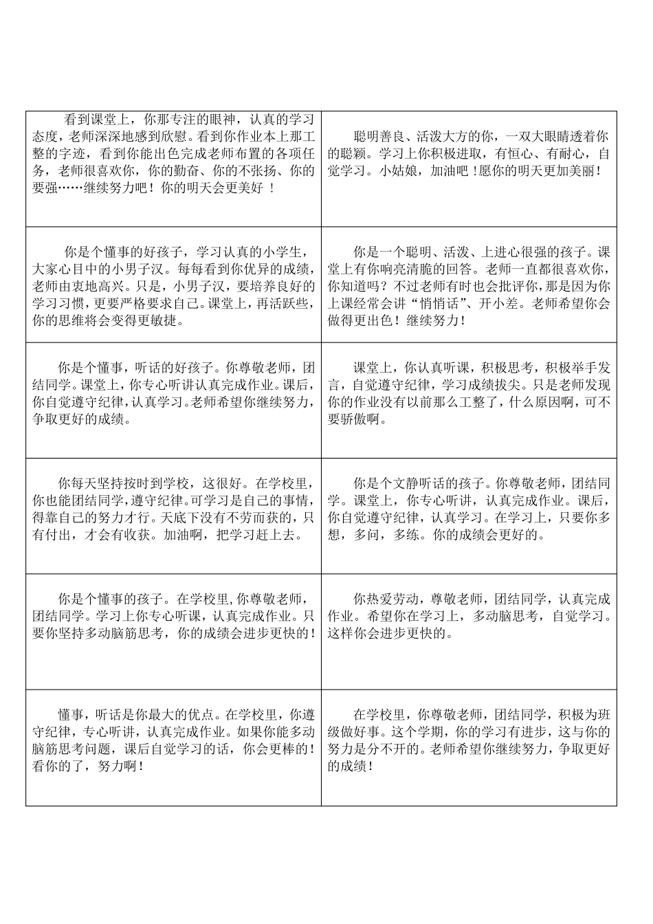 小学班主任寄语_第1页