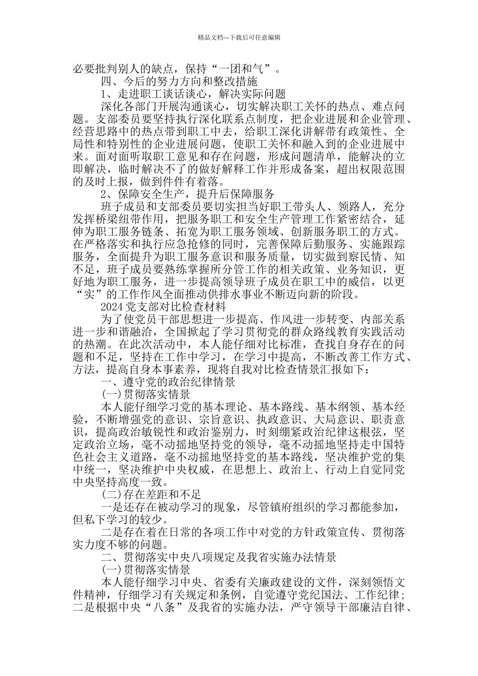 2024党支部对照检查材料_第3页