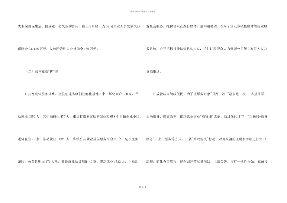 2024全县就业创业“六保”工作情况汇报_第3页
