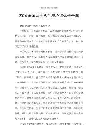2024全国两会观后感心得体会合集