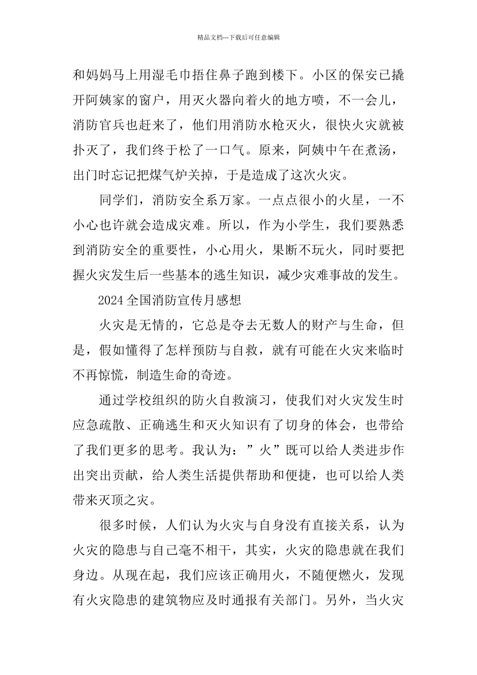2024全国消防日学生心得体会作文5篇_第3页