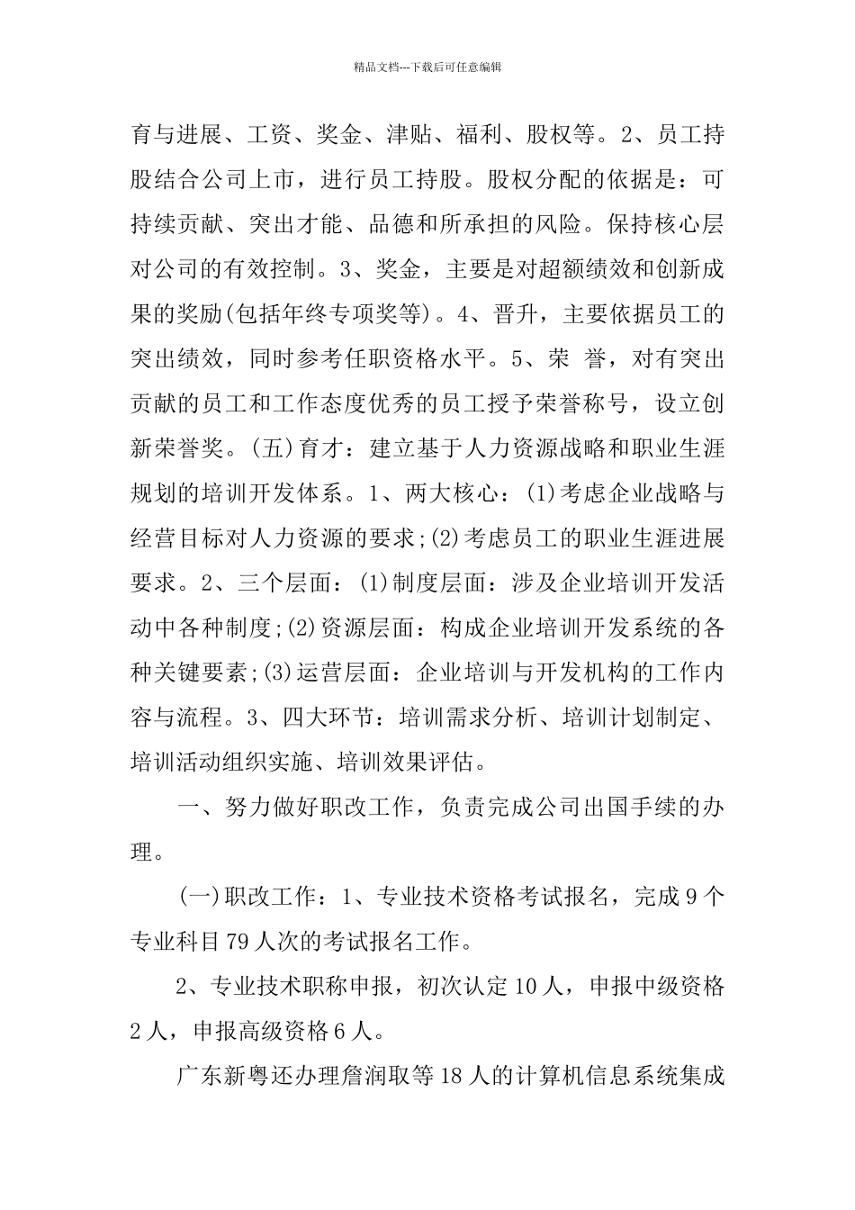 2024公司人力资源工作总结4篇_第2页