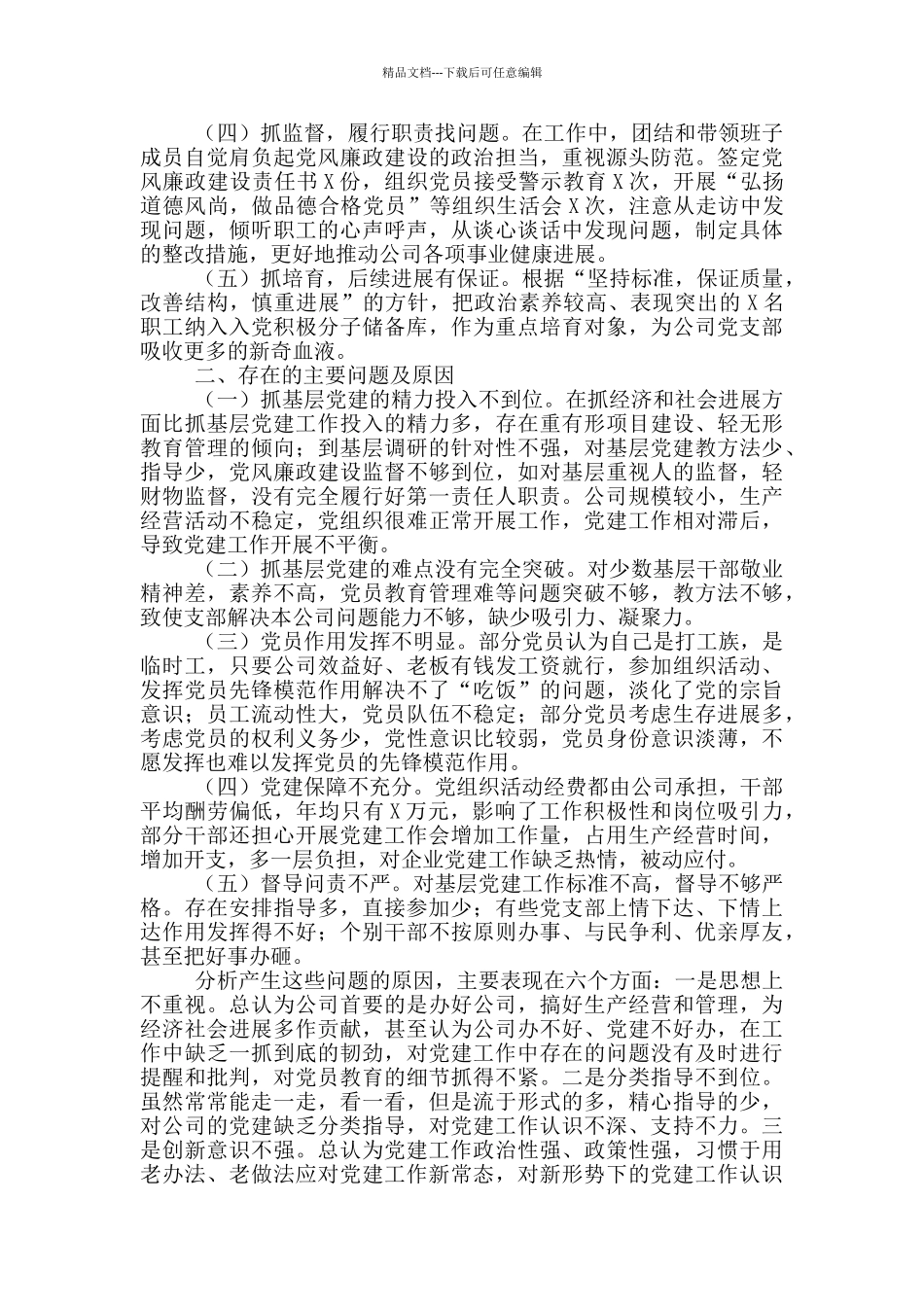 2024公司党支部书记党建工作述职报告10篇_第2页