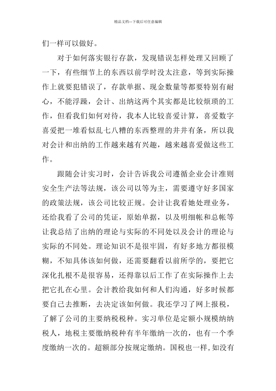 2024出纳实习报告范文_第3页