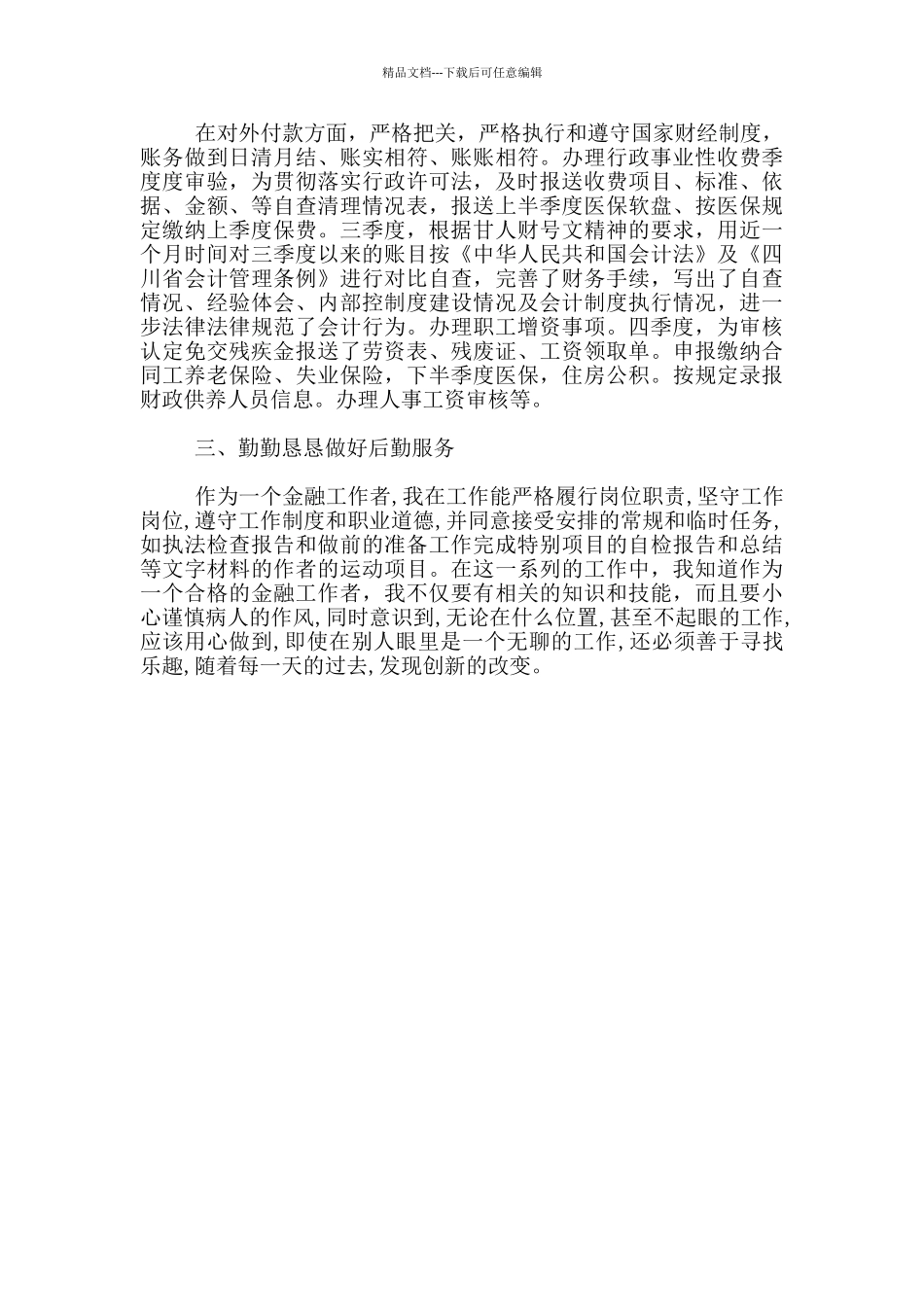 2024出纳第三季度工作总结_第2页