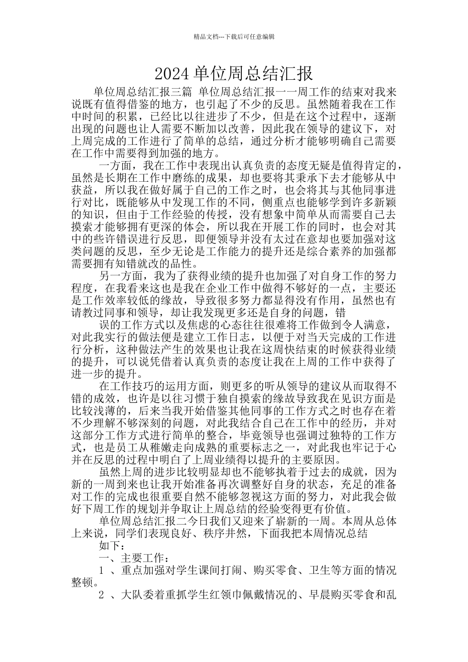 2024单位周总结汇报_第1页