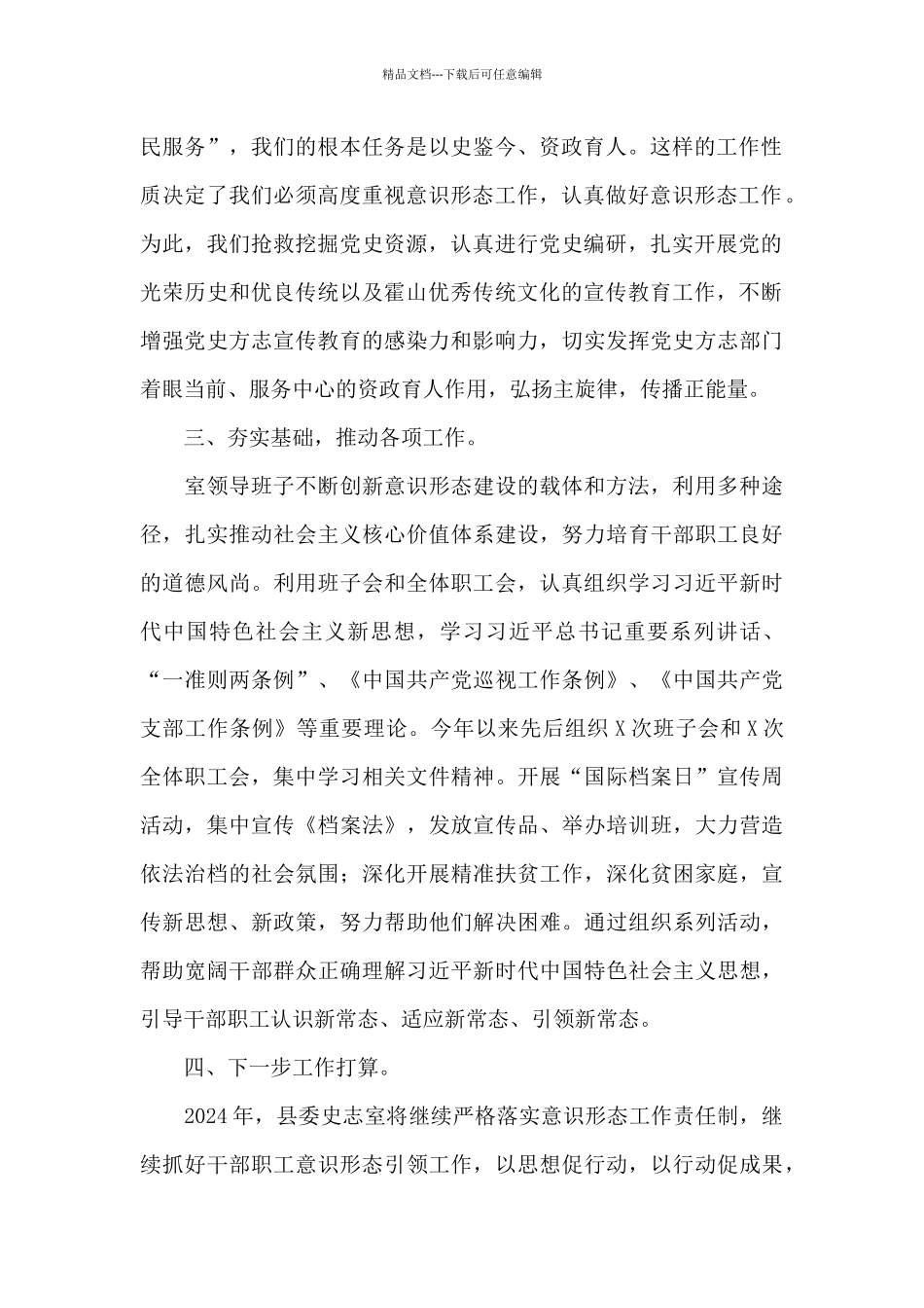 2024县委史志室意识形态个人工作总结_第2页