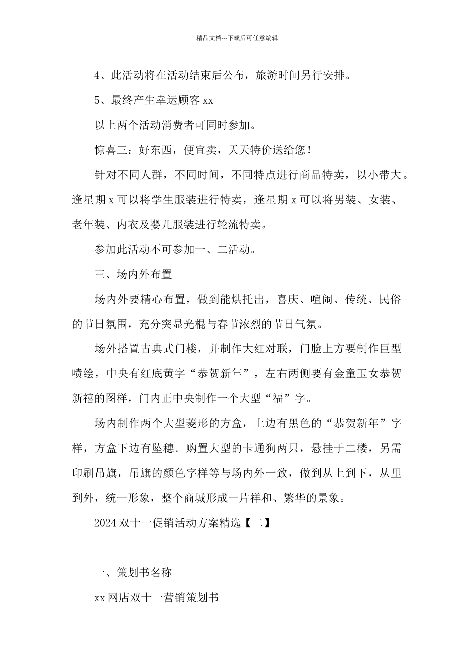 2024双十一促销活动方案精选_第2页
