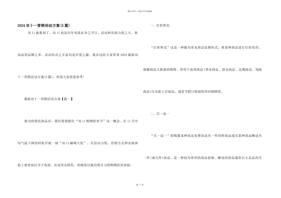 2024双十一营销活动方案_第1页