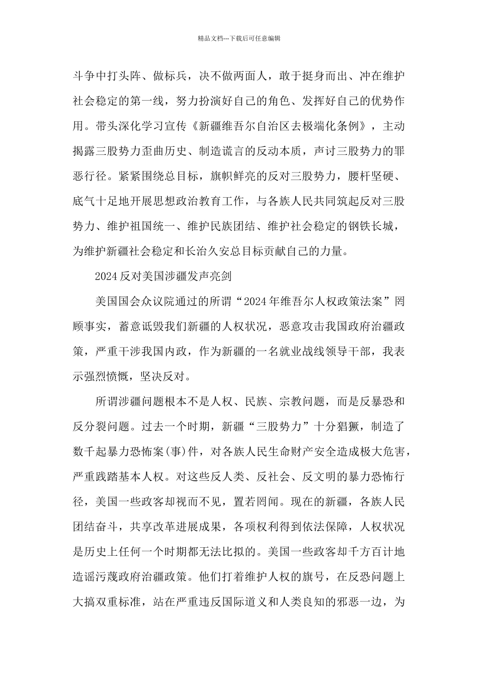 2024反对美国涉疆发声亮剑_第3页
